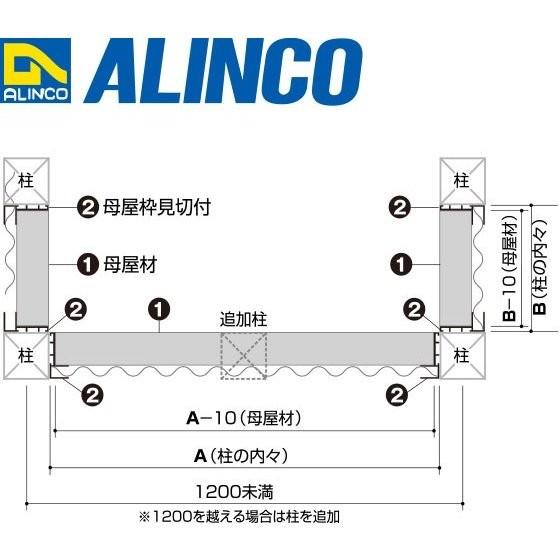 ALINCO（アルインコ） 波板用アタッチ 母屋枠 見切付 1本 寸法：42.4