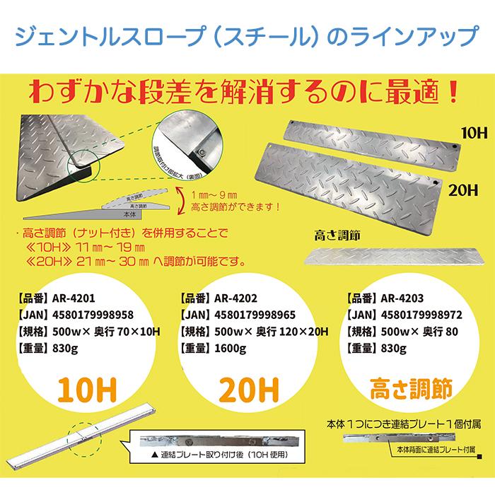 アラオ ジェントルスロープ- スチール 高さ調節1枚 AR-4203 段差解消