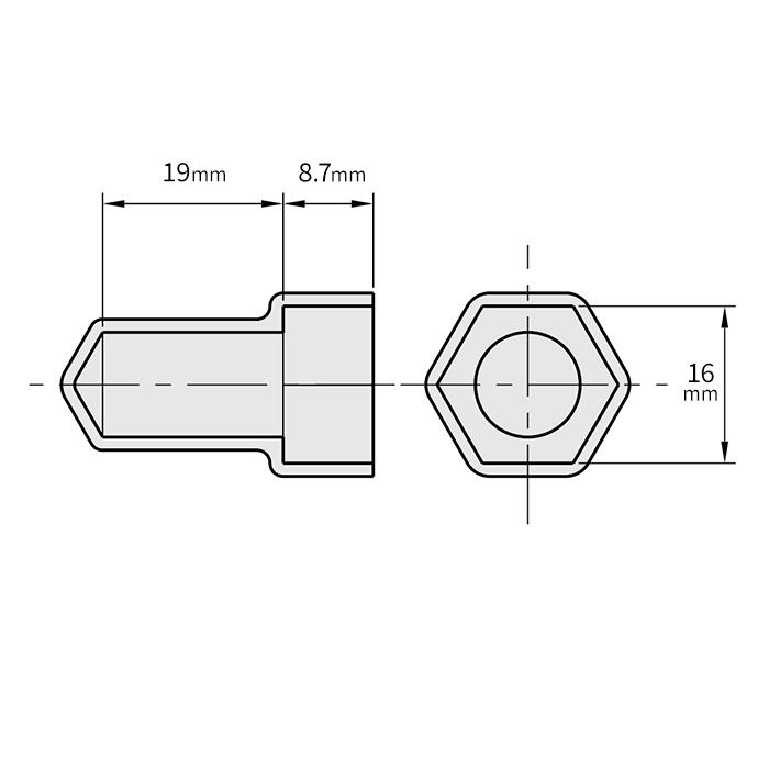 ボルトキャップ 50個セット グレー  HLEP10 キャップE M10  クランプのボルト等に被せるキャップ 怪我防止 保護 ボルトカバー｜james｜04