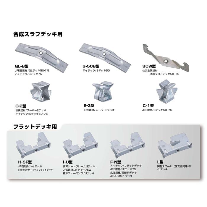 個人宅配送不可)KS 天井吊金具 合成スラブデッキ用 E3型 200個 個人宅配送不可)KS 天井吊金具 合成スラブデッキ用 E3型 200個
