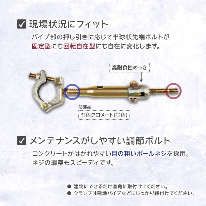 個人宅配送不可）KS 壁つなぎ 自在1型 ZA-NF 240から320mm 25本 足場と
