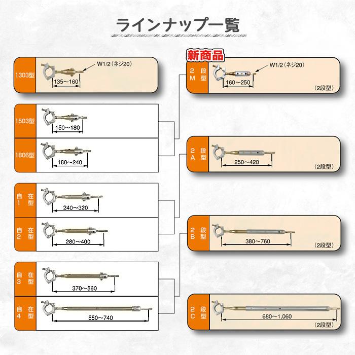 個人宅配送不可）KS 壁つなぎ 2段M型 ZA-NF 160から250mm 20本 足場と