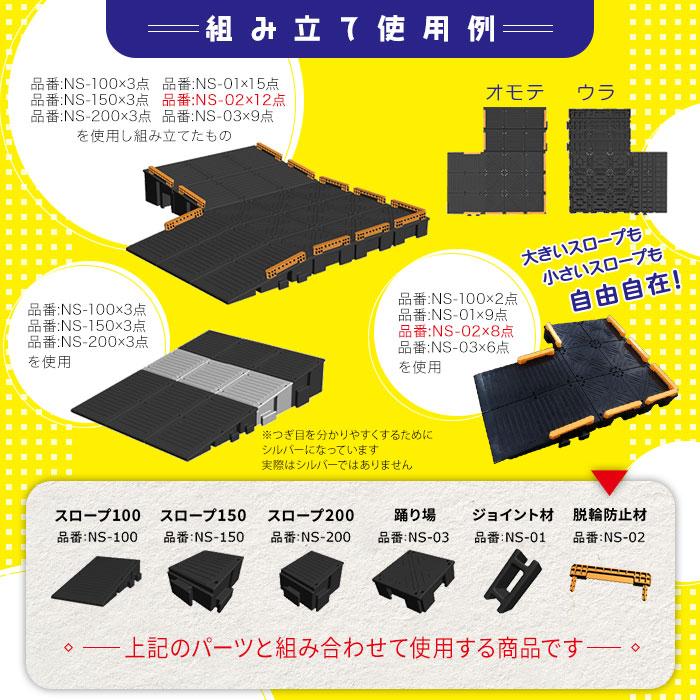 連結式大型マルチスロープ 脱輪防止材 L260×D30×H90mm 約0.1kg 1個