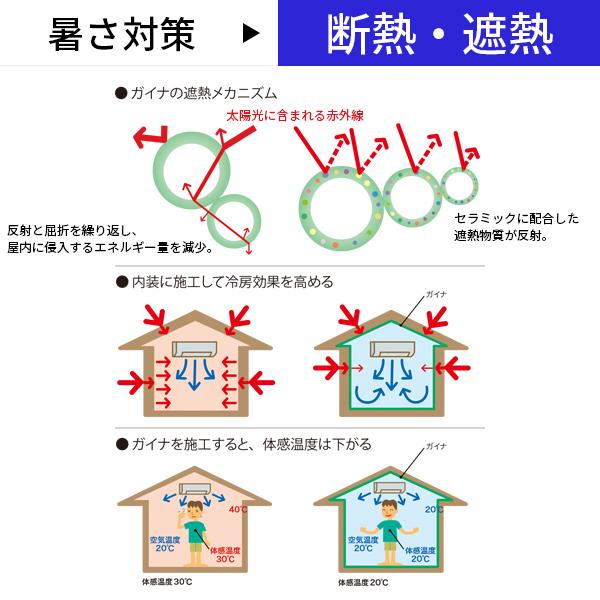 正規品 GAINA ガイナ 屋根・外装用塗料 純白 N-95  14kg smd 外壁 内装使用可能 断熱 保温 遮熱 遮音 防音 臭い対策 防露 安全 不燃  耐久  日進産業｜james｜04