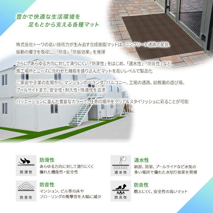 塩化ビニール樹脂製 通水 防滑マット アルマット 約920mm×10m 厚さ=約