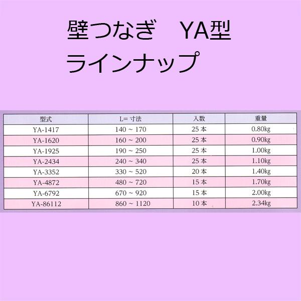 壁つなぎ YA-1417　25本セット(使用長＝140〜170mm)　本体の外管部分はZAM鋼板で高い防錆（サビ）足場転倒防止 建地の座屈防止 ユハラ