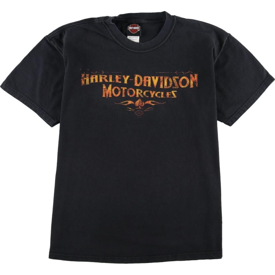 ヘインズ Hanes Harley-Davidson ハーレーダビッドソン モーターサイクル バイクTシャツ USA製 メンズL 【中古