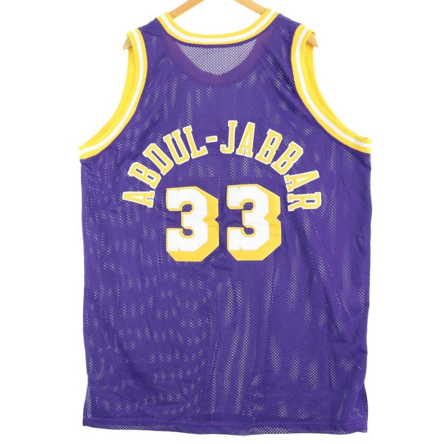 HARDWOOD CLASSICS NBA LOSANGELES LAKERS ロサンゼルスレイカーズ ABDUL JABBAR カリーム アブドゥル ジャバー ゲームシャツ 【中古】 【200614】 /eaa048195|jamtrading1|02