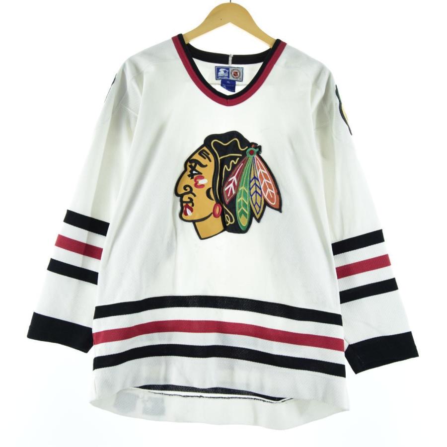 Starter シカゴブラックホークス ホッケーシャツ Eaa Eaa 古着屋jam 通販 Yahoo ショッピング