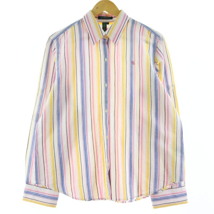 ラルフローレン Ralph Lauren Lauren ローレン マルチストライプ 長袖 リネンシャツ レディースl Eaa Eaa 古着屋jam 通販 Yahoo ショッピング