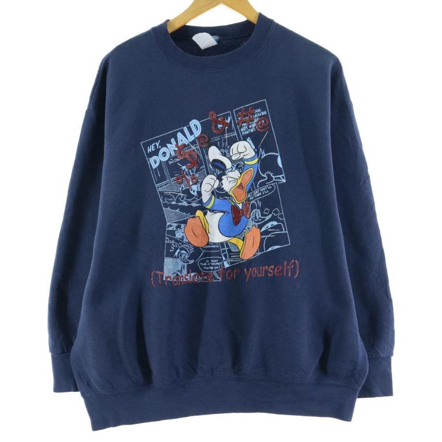 Disney ドナルドダック キャラクタースウェットシャツ トレーナー レディースl Eaa Eaa 古着屋jam 通販 Yahoo ショッピング