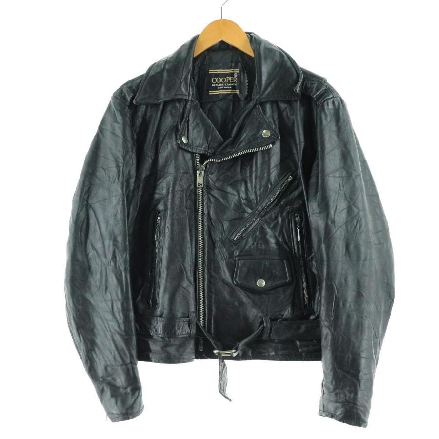 80年代 COOPER ダブルライダースジャケット USA製 38 メンズM 