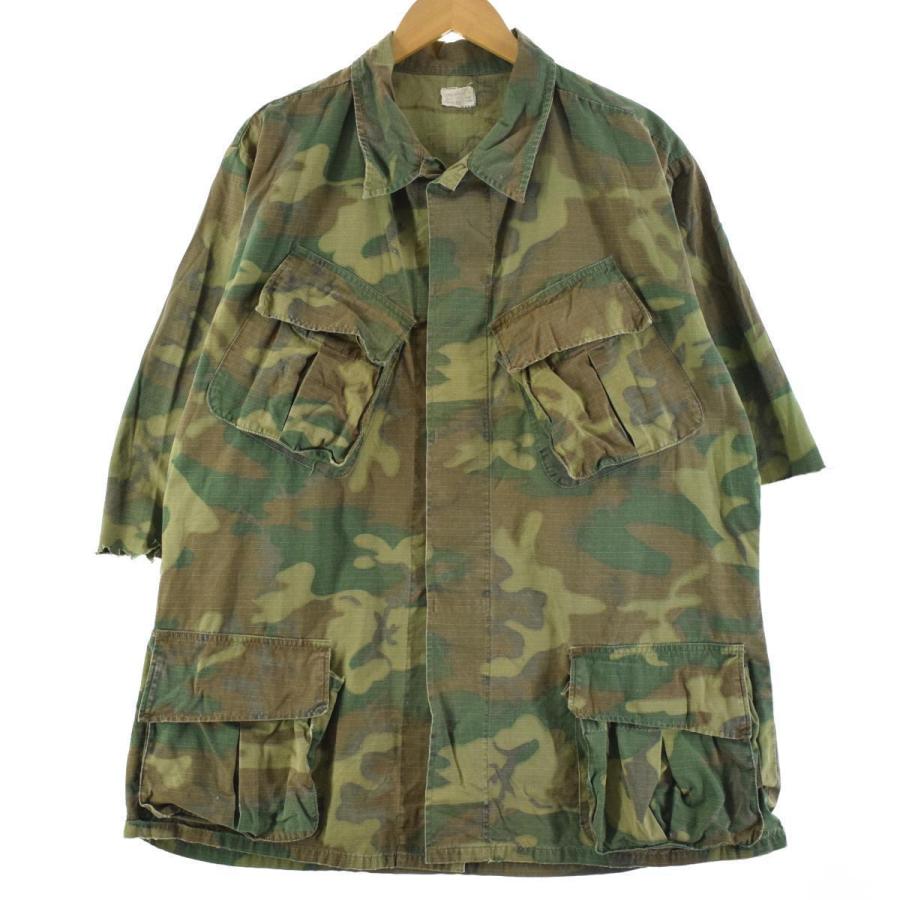 60 70s 米軍実品 Erdl グリーンリーフカモ 迷彩 袖カットオフ ジャングルファティーグジャケット Usa製 Large Regular Xl Eaa Eaa 古着屋jam 通販 Yahoo ショッピング