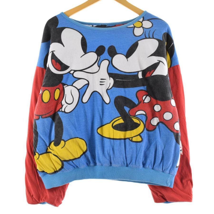 Mickey Inc ミッキーマウス ミニーマウス リバーシブル キャラクター スウェット トレーナー レディースl Eaa Eaa 古着屋jam 通販 Yahoo ショッピング