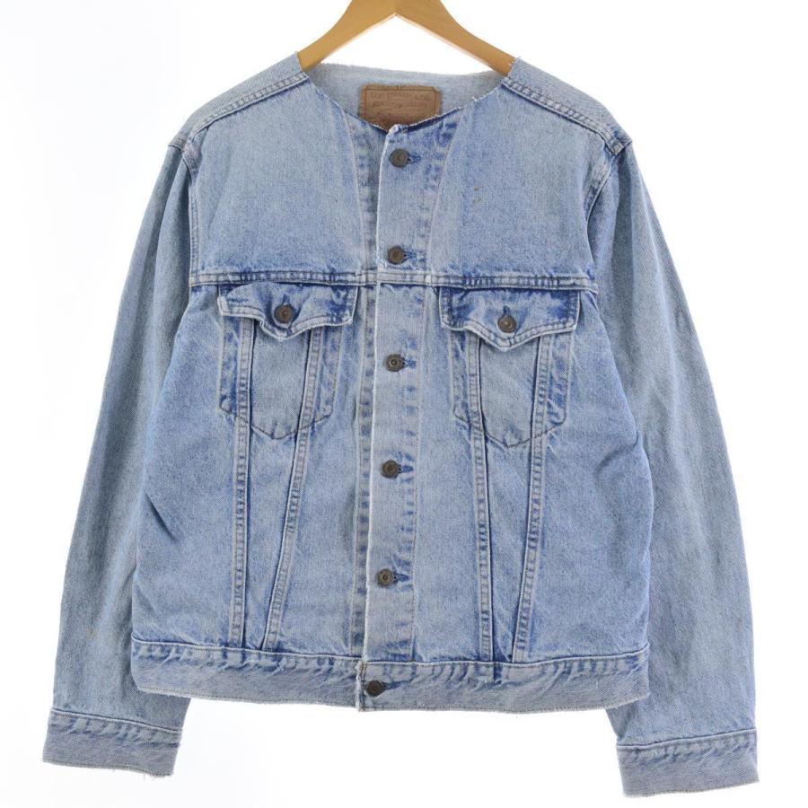 リーバイス Levi S 0212 襟カットオフ ノーカラー デニムジャケット Gジャン メンズm Eaa Eaa 古着屋jam 通販 Yahoo ショッピング