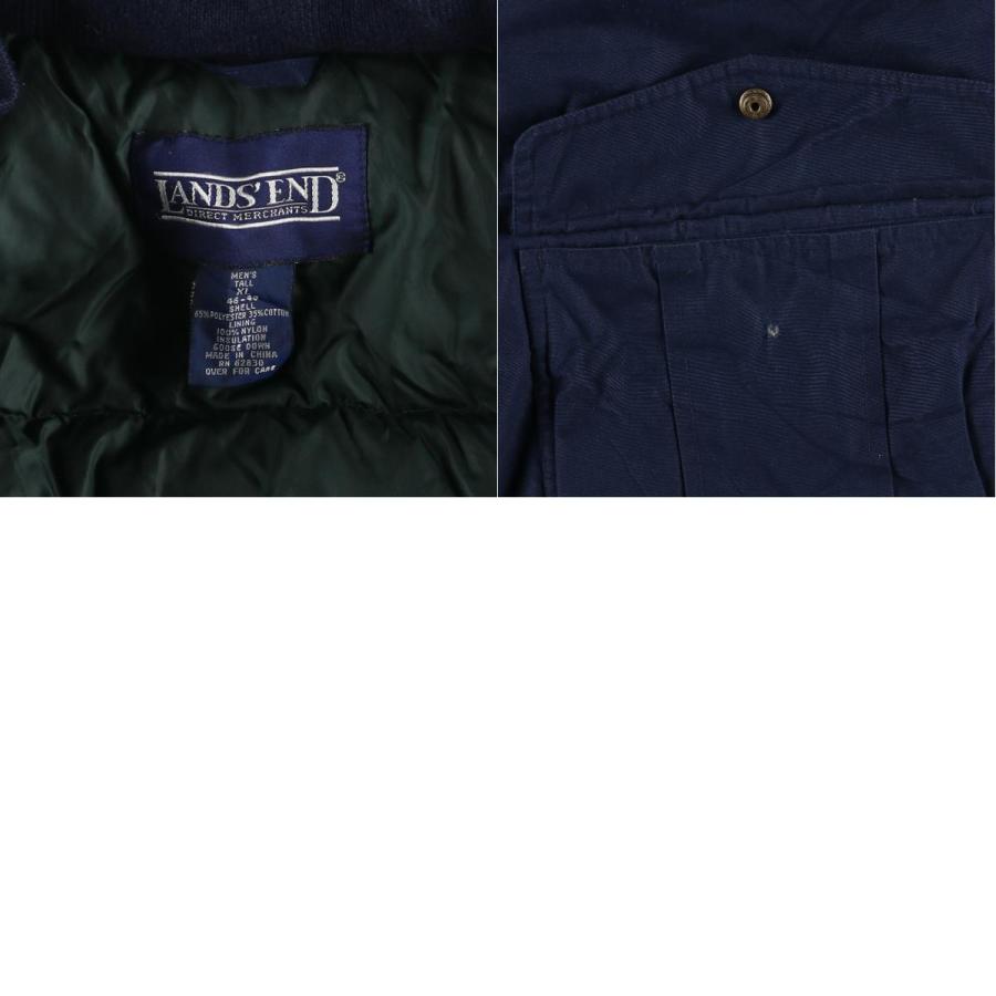 古着 90年代 ランズエンド LANDS'END グースダウンジャケット メンズ
