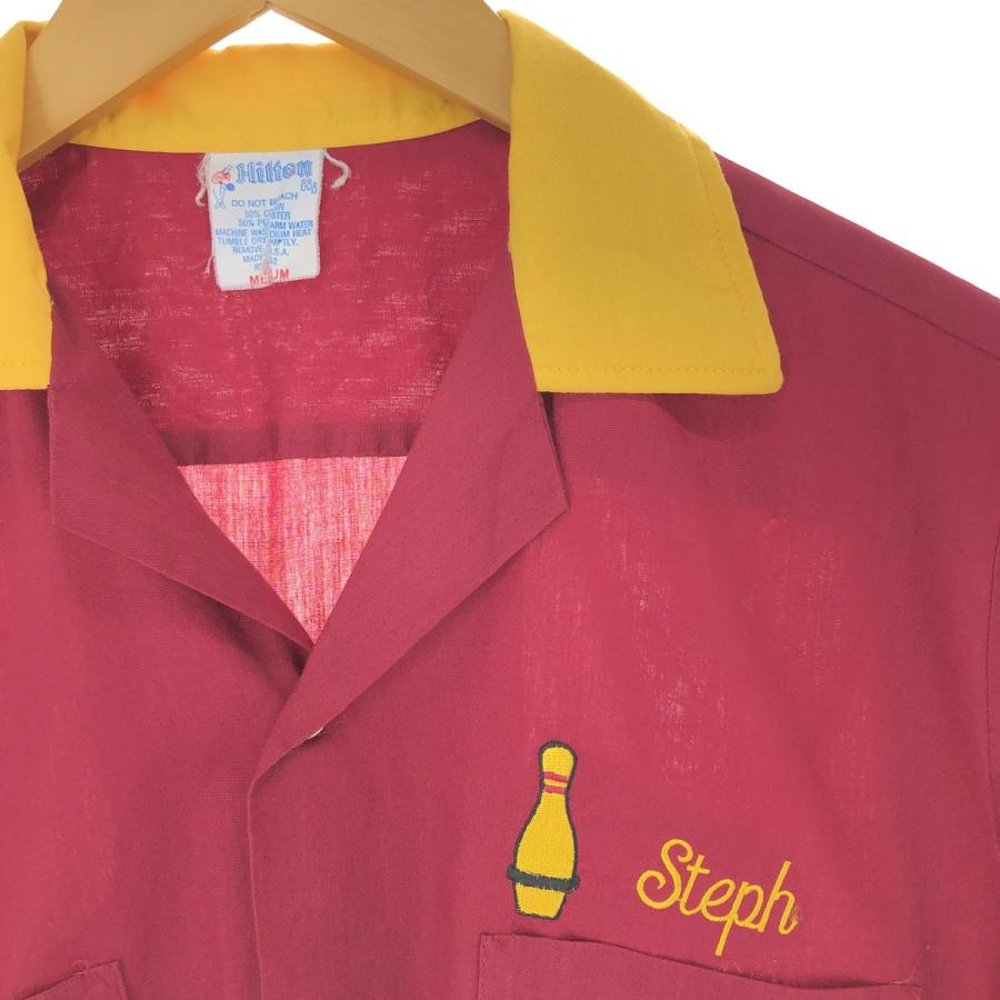 古着 70年代 ヒルトン HILTON ボウリングシャツ USA製 メンズM相当