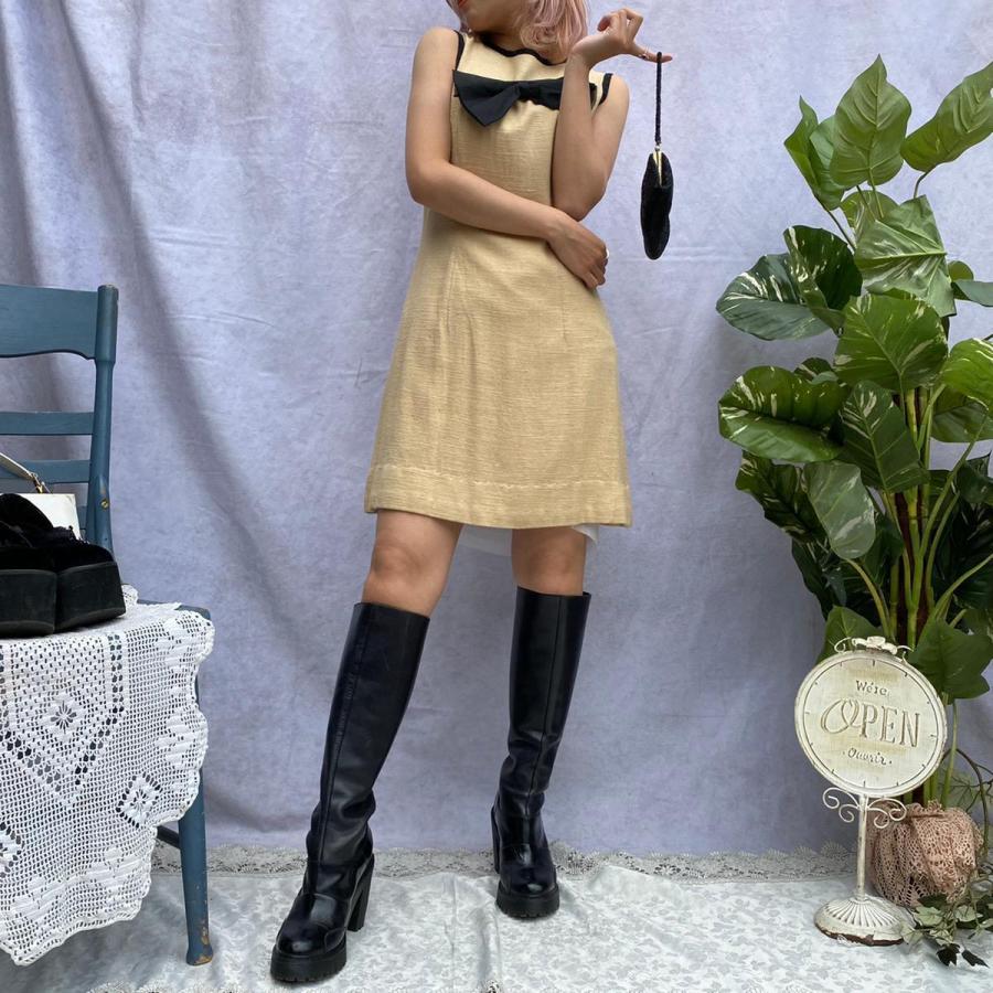 古着 60年代 Unknown リボン付き ノースリーブ タイトワンピース レディースm ヴィンテージ Eaa Eaa 古着屋jam 通販 Yahoo ショッピング