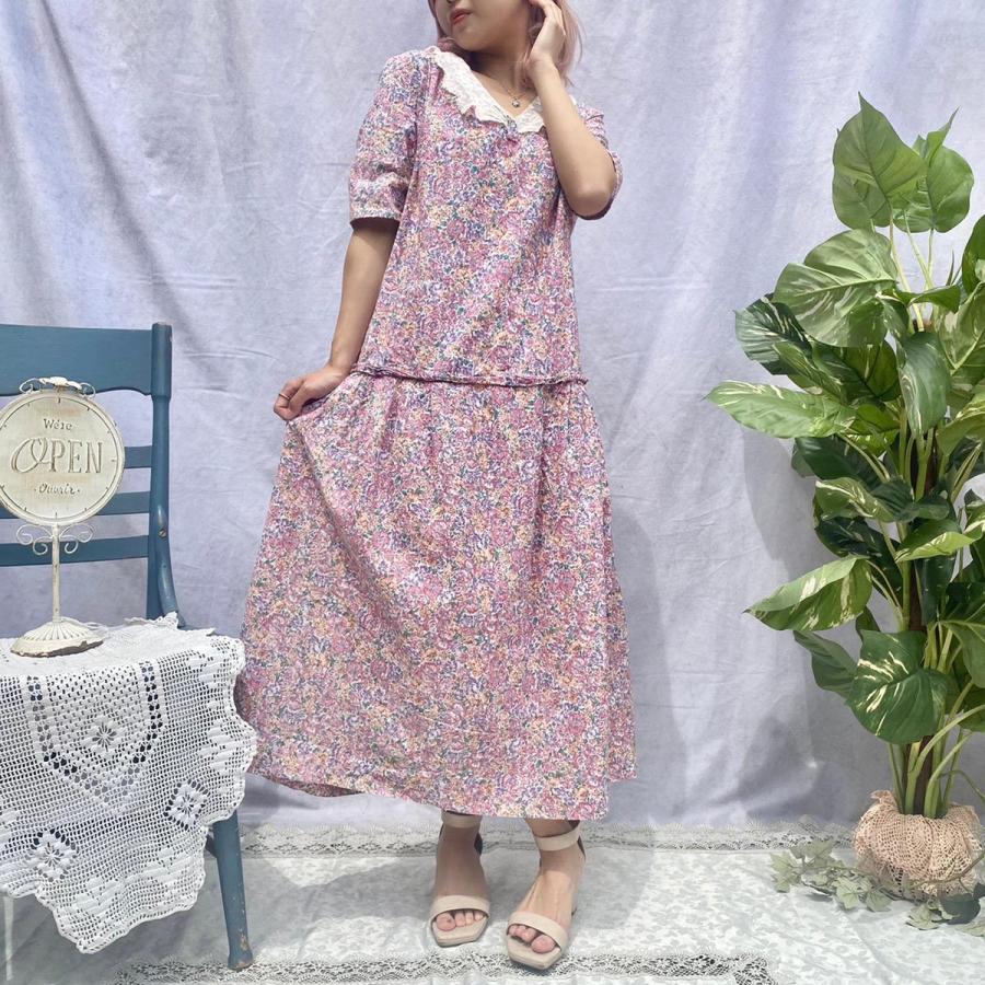 訳あり商品 古着 ローラアシュレイ Eaa レディースm フレアワンピース 花柄 Ashley Laura ワンピース Jalapamax Tur Br