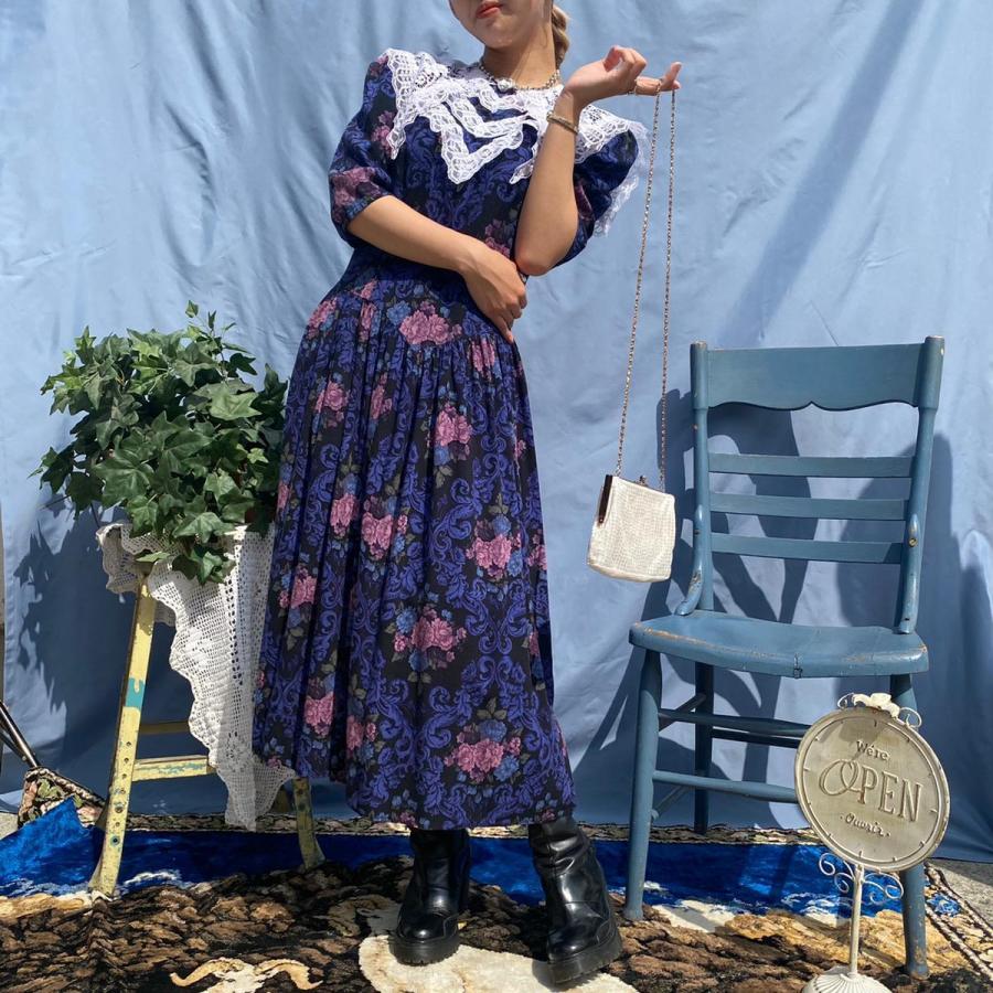 古着 ガンネサックス Gunne Sax Jessica 花柄 五分袖 フレア ワンピース Usa製 レディースm ヴィンテージ Eaa Eaa 古着屋jam 通販 Yahoo ショッピング