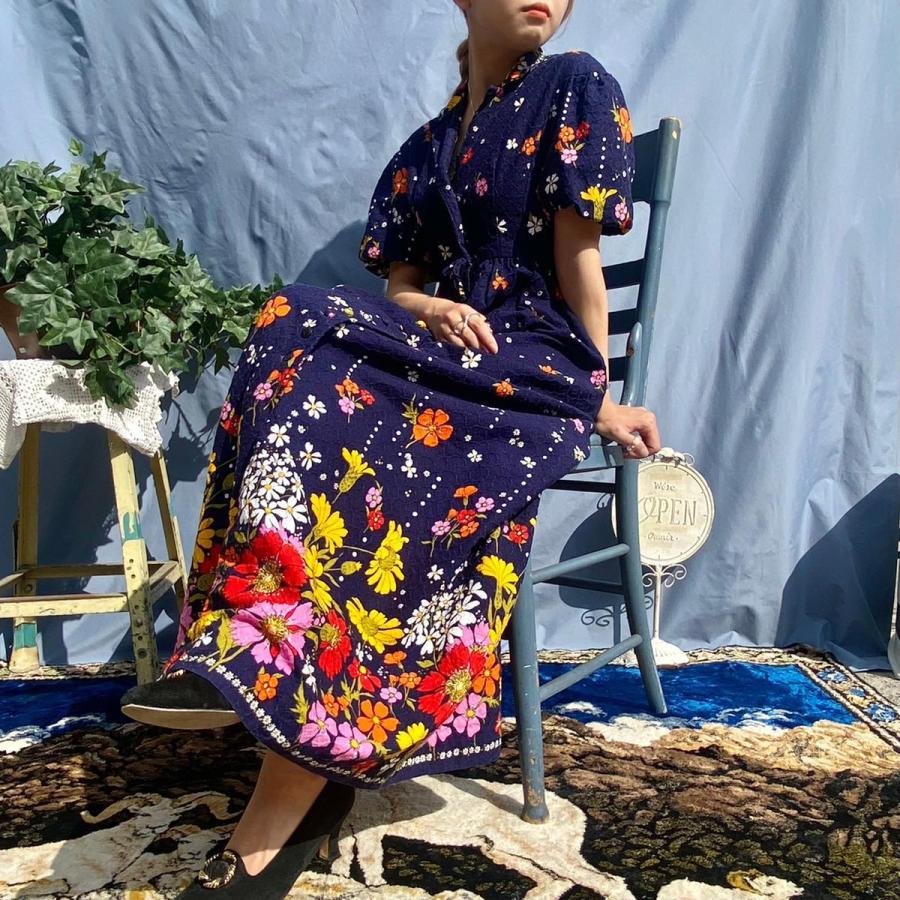 返品不可 70年代 古着 G Eaa2350 ヴィンテージ レディースm ワンピース 半袖 花柄 Hniytophen ワンピース Lifeinlacruz Com