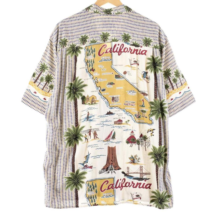 古着 レインスプーナー AMERICAN CLASSICS 総柄 地図柄 ヤシの木柄