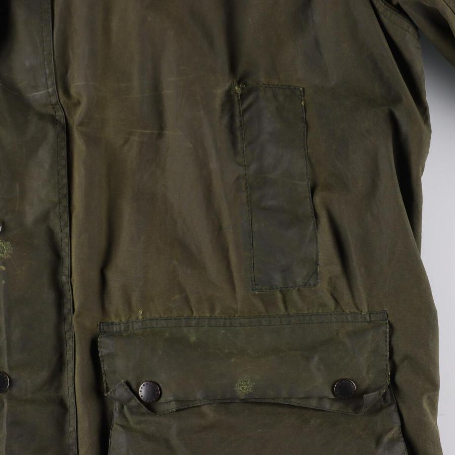 古着 90年代 バブアー Barbour BORDER ボーダー 旧3ワラント ワックスコットン オイルドジャケット 英国製 C48 メンズXL /eaa286627 【SS2403】｜jamtrading1｜06