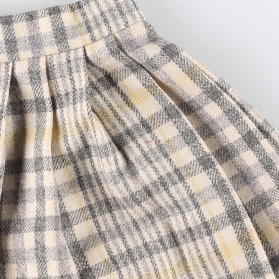 古着 80年代 JACK WINTER チェック柄 ウール ロング プリーツスカート  