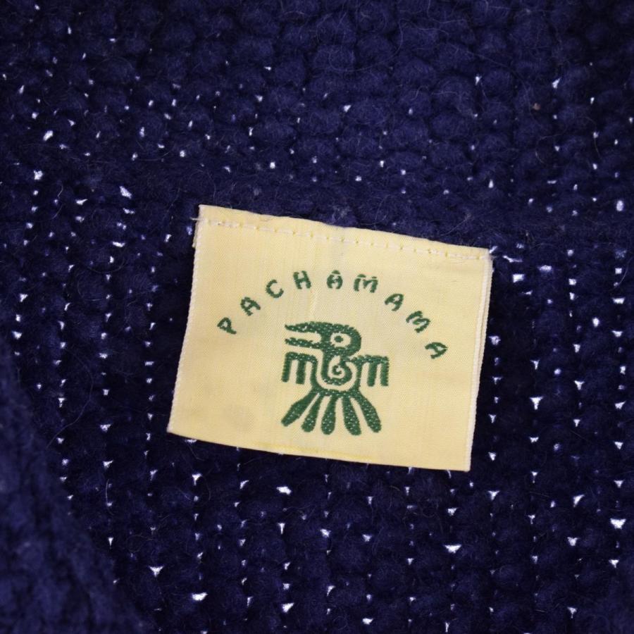 極美品⭐️PACHAMAMA ニットカーディガン エクアドル産ハンドメイド 古着 PACHAMAMA エクアドルニット 花柄 ウールニットカーディガン