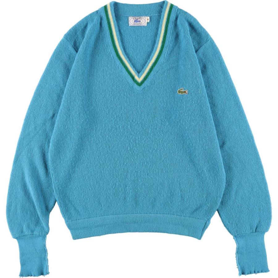 古着 70~80年代 ラコステ LACOSTE IZOD Vネック アクリルニット