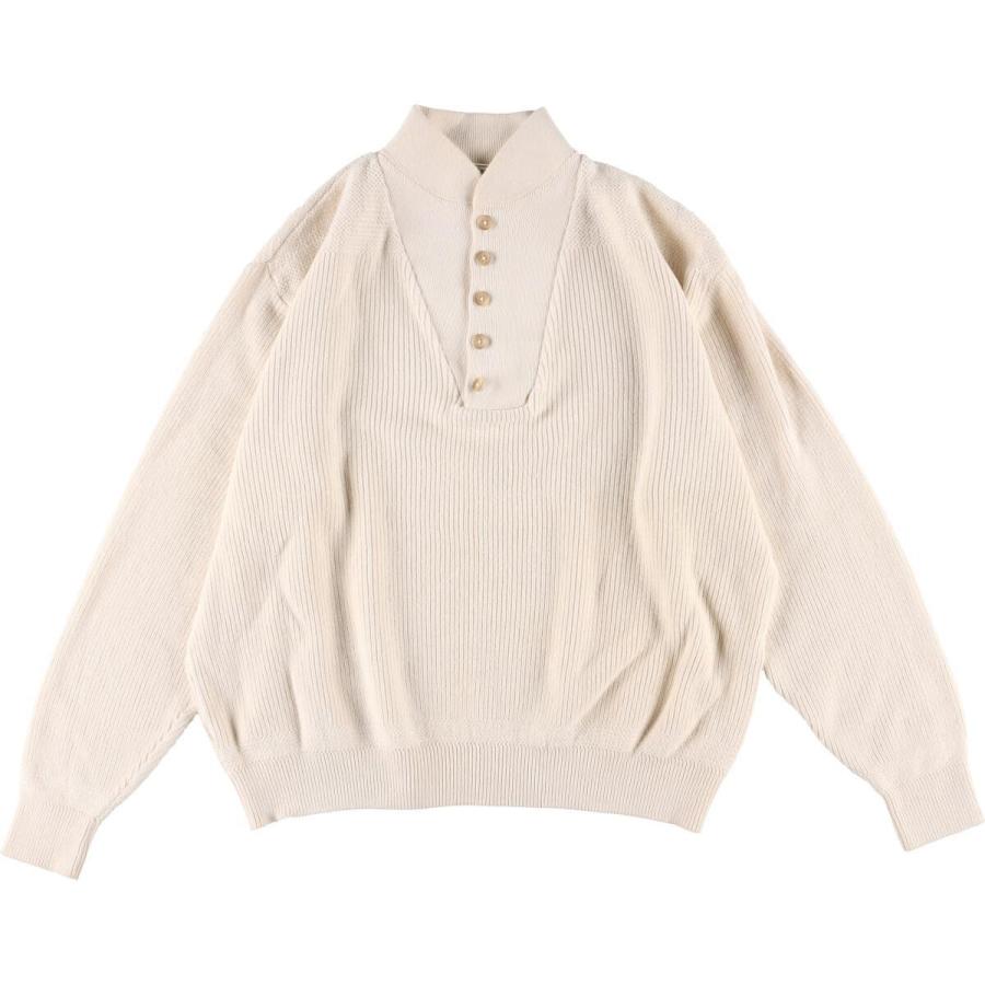 古着 エルエルビーン L.L.Bean ハーフボタン コットンニットセーター