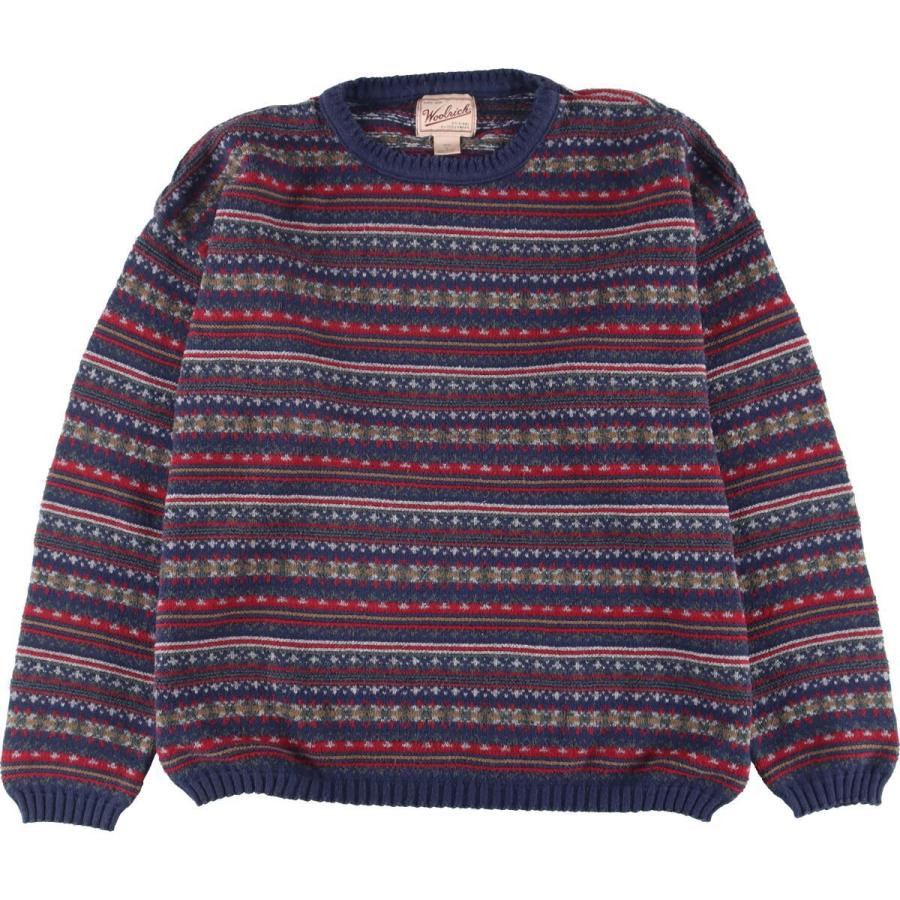 WOOLRICH 古着 90年代 ウールリッチ 総柄 コットンニット