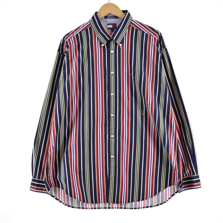 古着 90年代 トミーヒルフィガー TOMMY HILFIGER マルチストライプ 