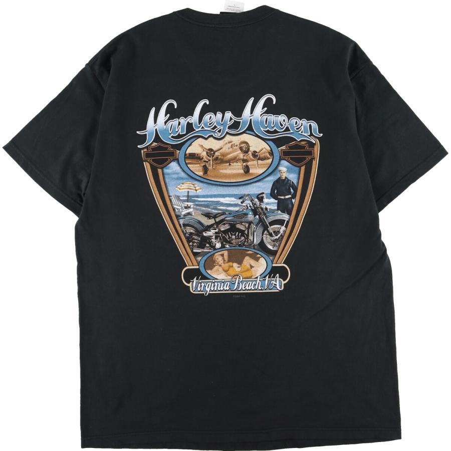 古着 ヘインズ Hanes Harley-Davidson 両面プリント ハーレーダビッドソン モーターサイクル バイクTシャツ USA製 メンズM /eaa352073｜jamtrading1｜02