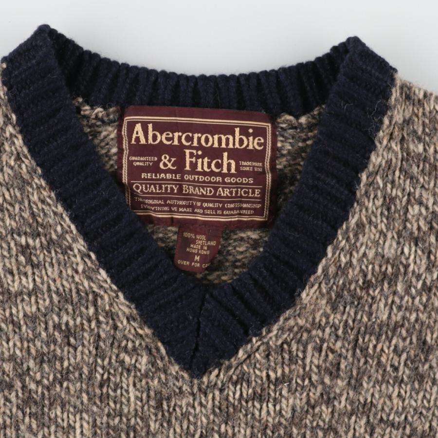 古着 アバクロンビーアンドフィッチ Abercrombie&Fitch ライン入り Vネック ウールニットセーター メンズM /eaa353941 【SS2403】｜jamtrading1｜03