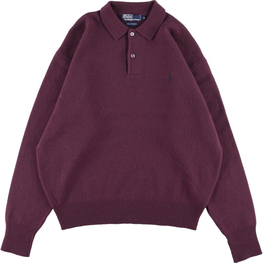古着 ラルフローレン Ralph Lauren POLO by 長袖ニットポロシャツ