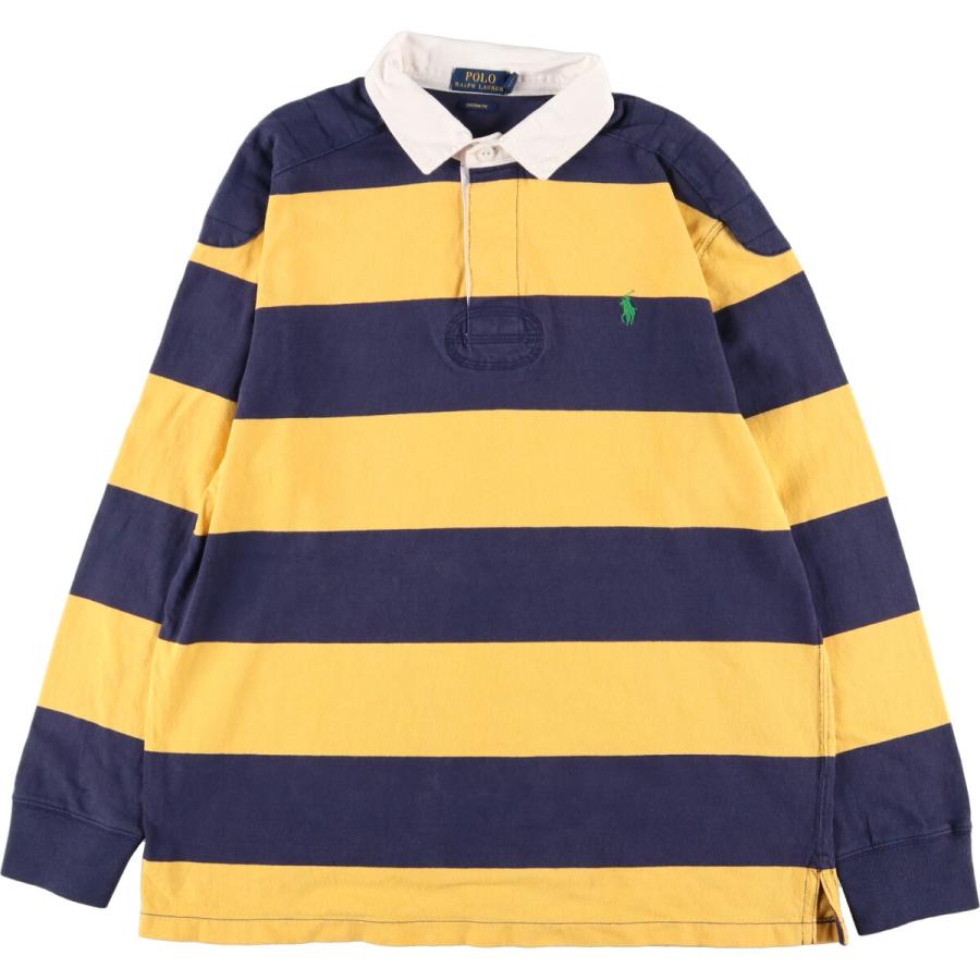 良品 RALPH LAUREN ラルフローレン パッチワーク エルボーパッチ ラガーシャツ サイズL アイボリー レディース 古着 中古 USED 古着 ラルフローレン Ralph Lauren POLO RALPH LAUREN ショルダー