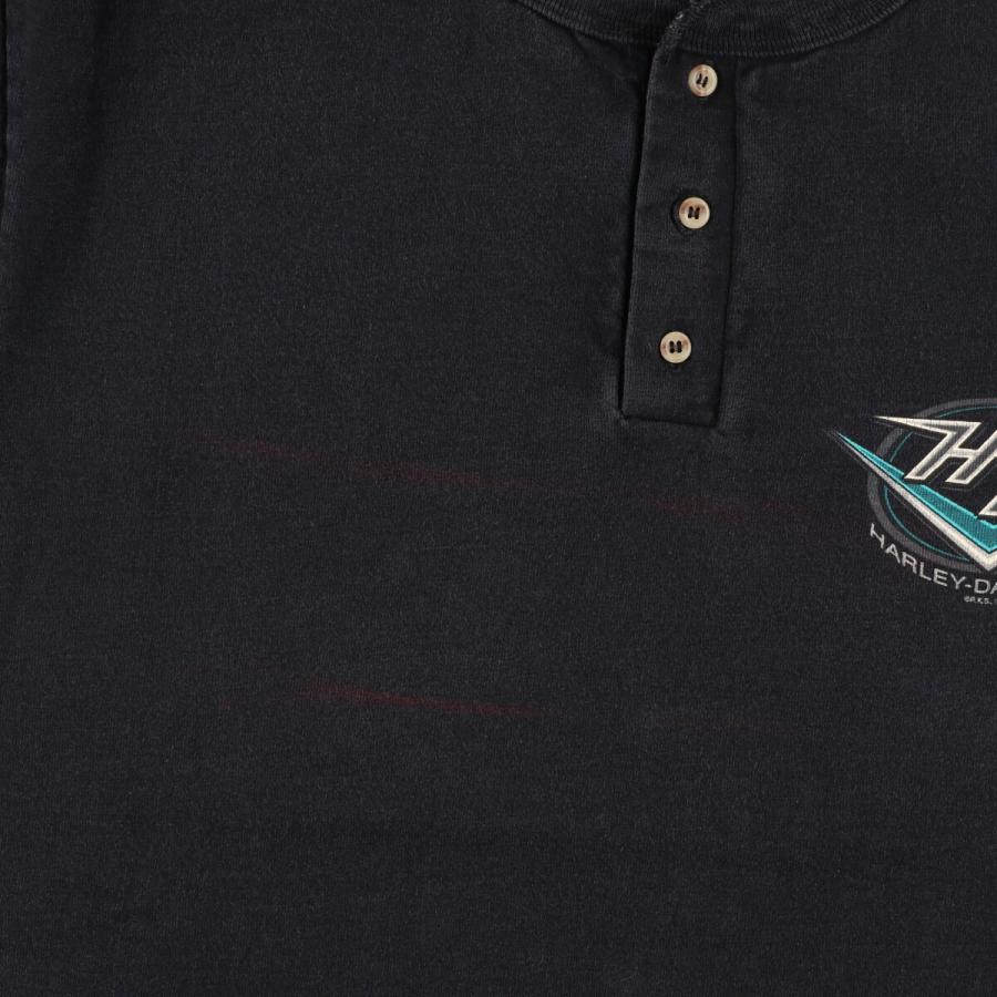 古着 ハーレーダビッドソン Harley-Davidson 両面プリント ヘンリー