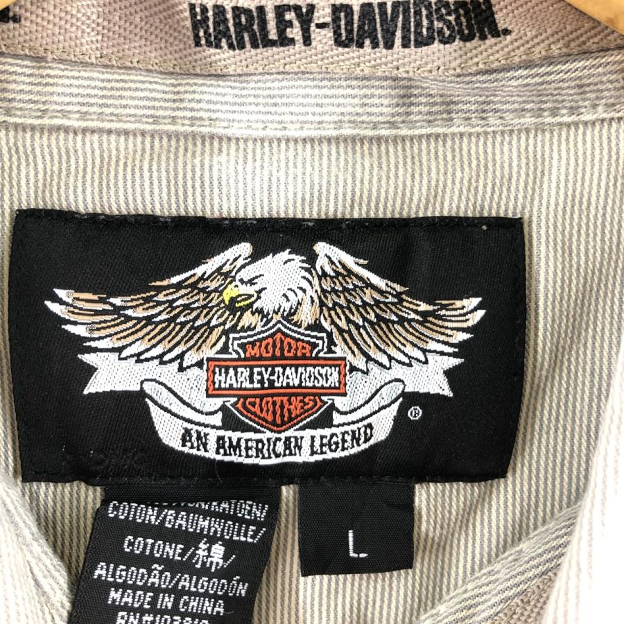 古着 ハーレーダビッドソン Harley-Davidson 半袖 ワークシャツ メンズL /eaa357662｜jamtrading1｜03