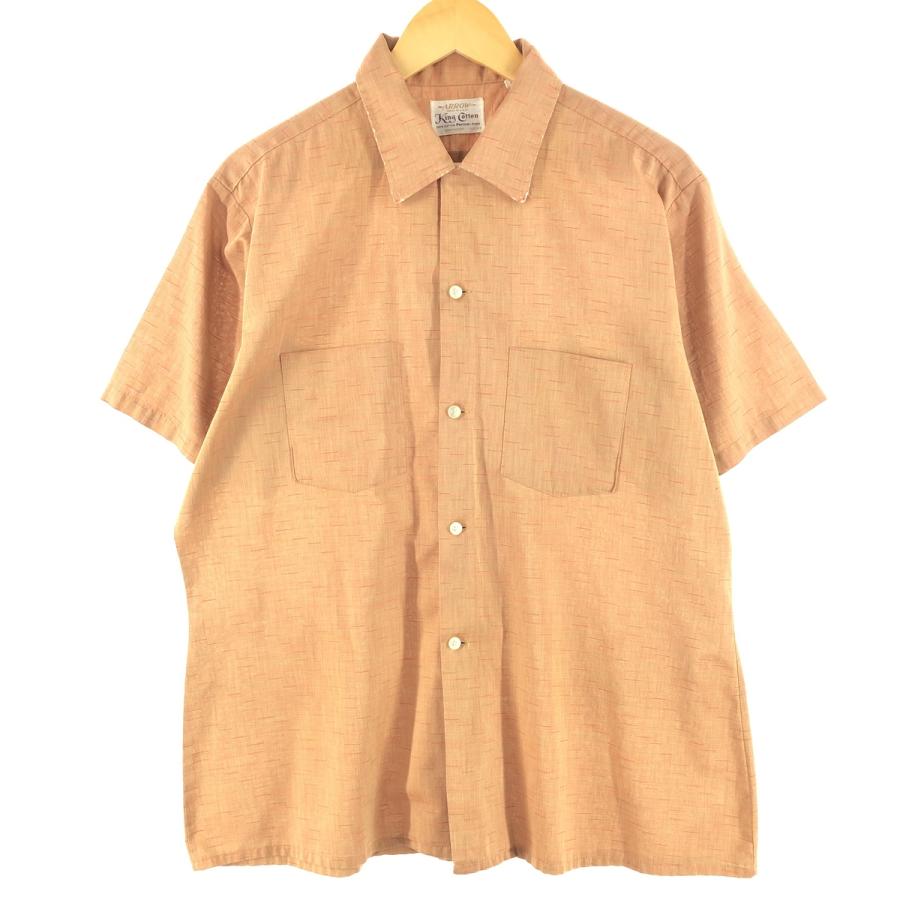 古着 60年代 Arrow 半袖 ボックスシャツ USA製 メンズL ヴィンテージ  