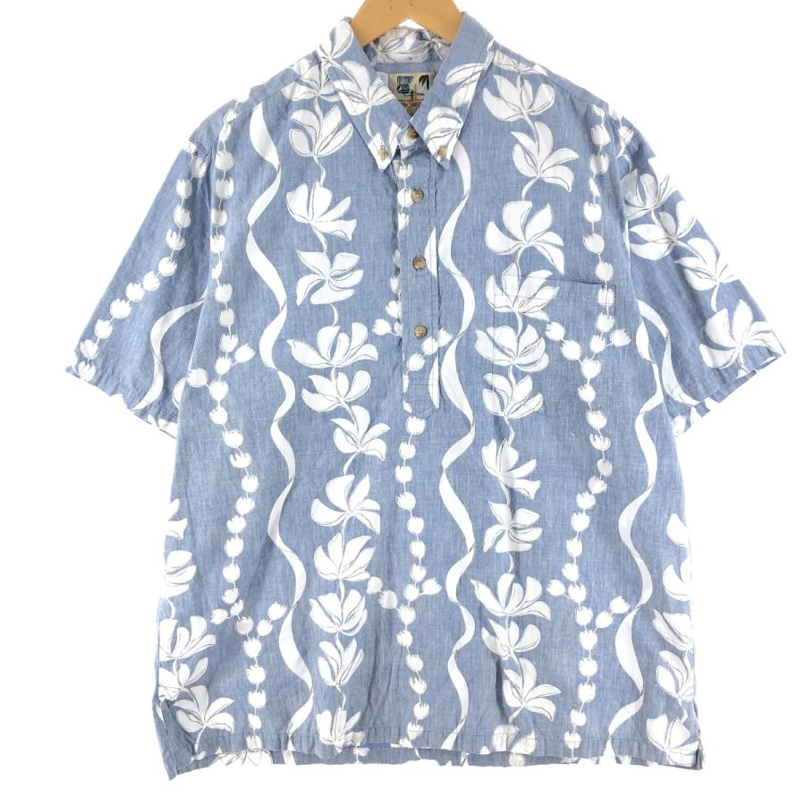 古着 KAHALA 総柄 ホリゾンタルパターン ボタンダウン ハワイアン 