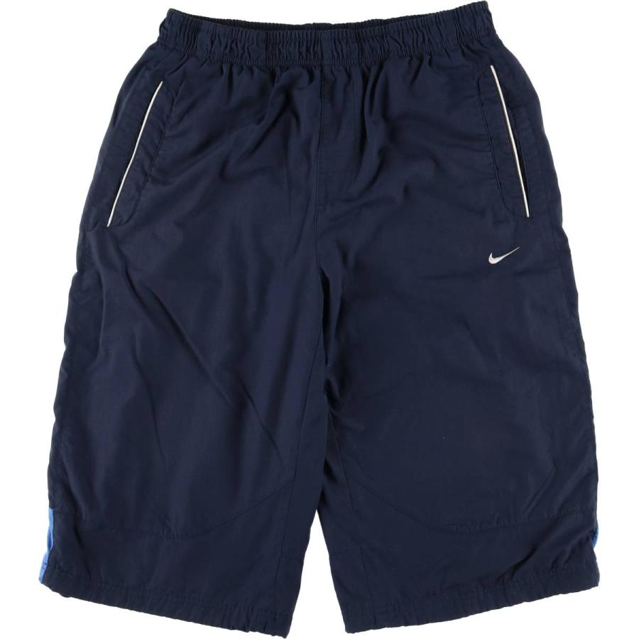 00s OLD NIKE Lサイズ バギーハーフパンツ 裾絞りドローコード付 00s OLD NIKE Lサイズ 黒ワイドハーフパンツ 裾絞りドローコード