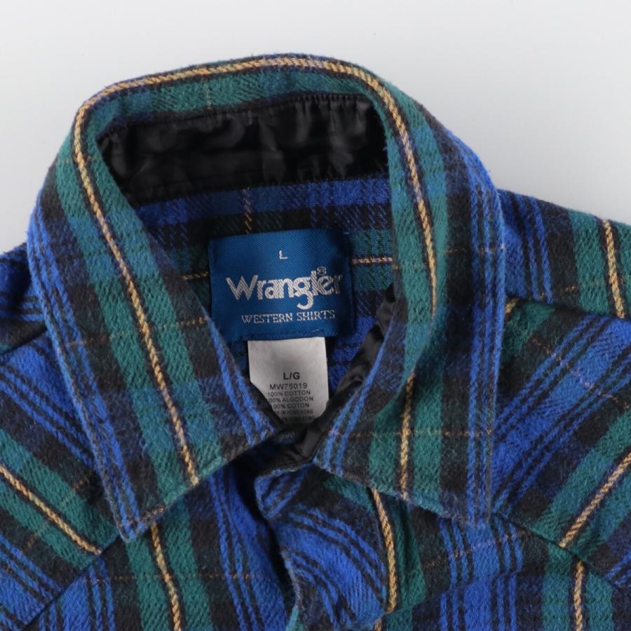 古着 ラングラー Wrangler チェック柄 長袖 ヘビーネルシャツ メンズL /eaa370032 【SS2403】｜jamtrading1｜03