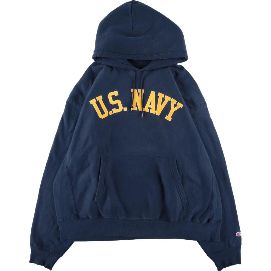 古着 チャンピオン Champion プレミアムリバースウィーブ U.S.NAVY