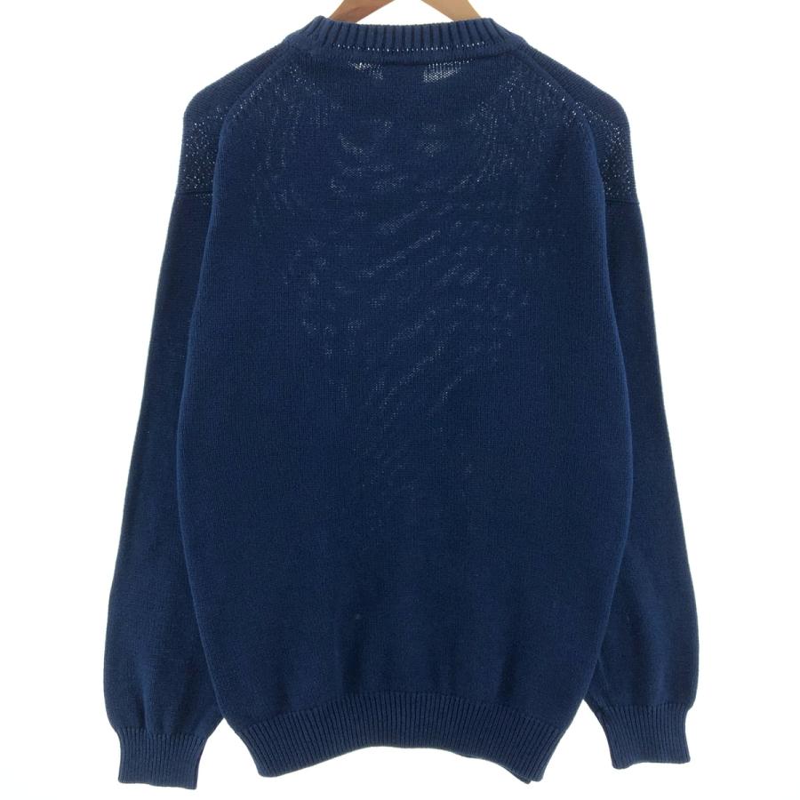 美品 LACOSTE コットンニット サイズ5 ブラック ロゴ メンズL 古着 LACOSTE（ラコステ） 古着 コットンニットセーター 5 メンズXL相当