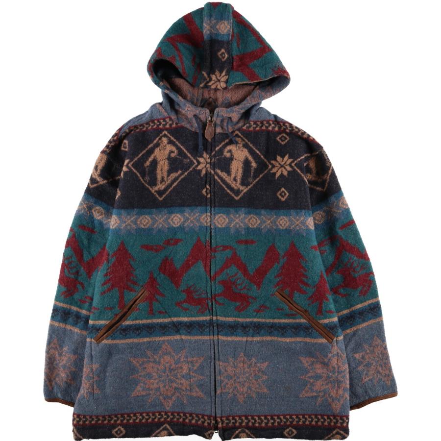L.L.Bean 古着 80年代 エルエルビーン 総柄 スキー柄 フルジップ