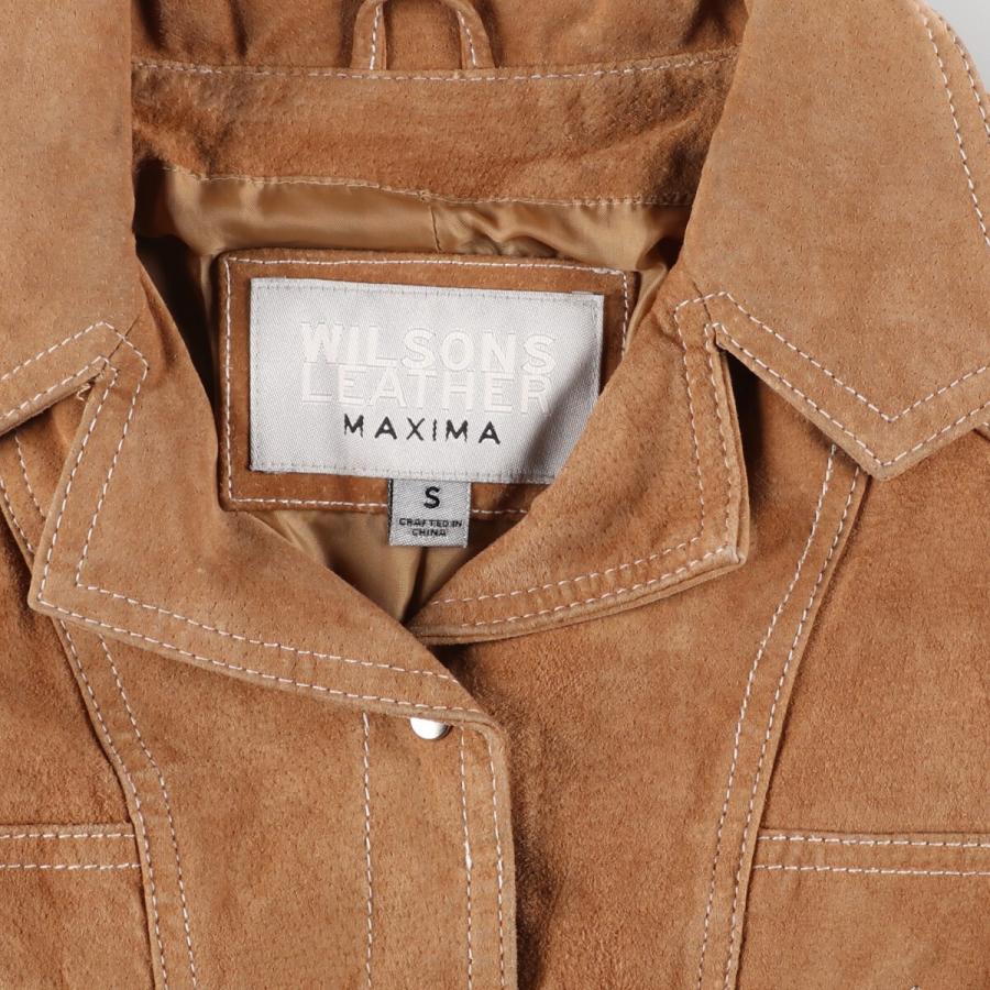 スエードレザージャケット　レザージャケット　WILSONS LEATHER 古着 ウィルソンズレザー WILSONS LEATHER フード付き スエードレザー