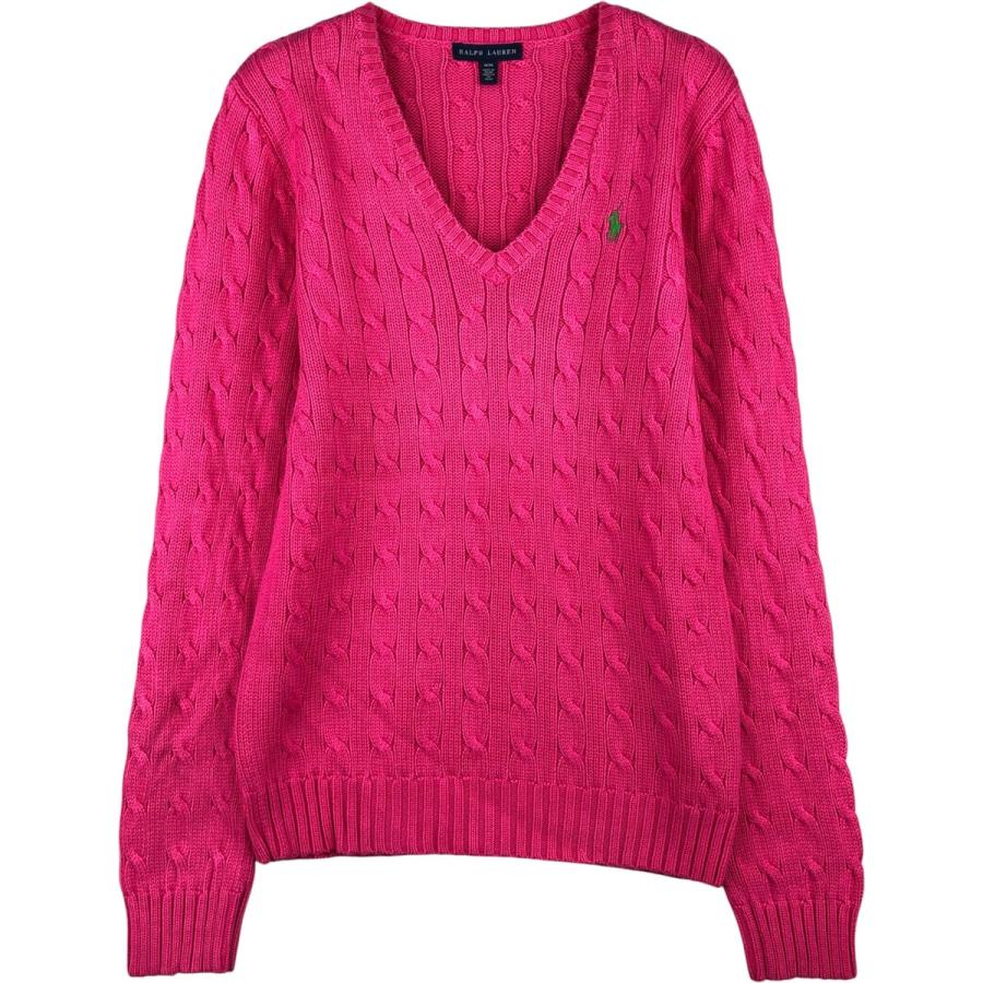 古着 ラルフローレン Ralph Lauren POLO by Ralph Lauren ケーブル編み コットンニットセーター レディースL /eaa293707 POLO RALPH LAUREN（ポロ・ラルフローレン） ニット セーター ケーブル