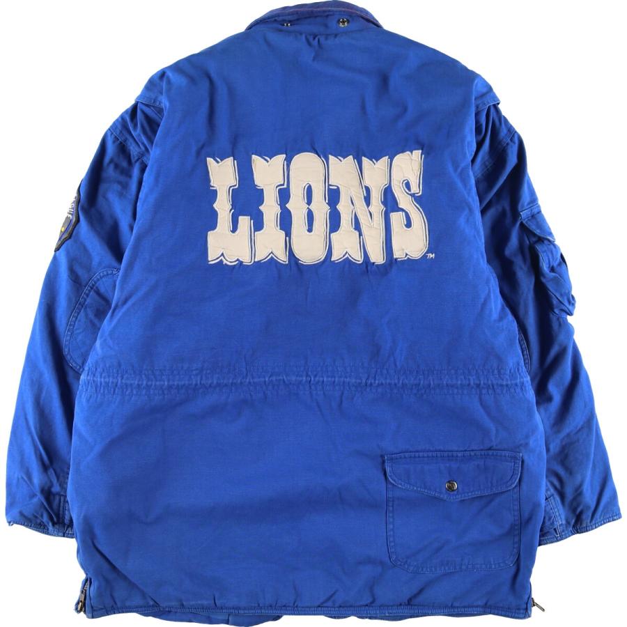 古着 NFL DETROIT LIONS デトロイトライオンズ バックワッペン 中綿ジャケット メンズL /eaa394367 【SS2403】｜jamtrading1｜02