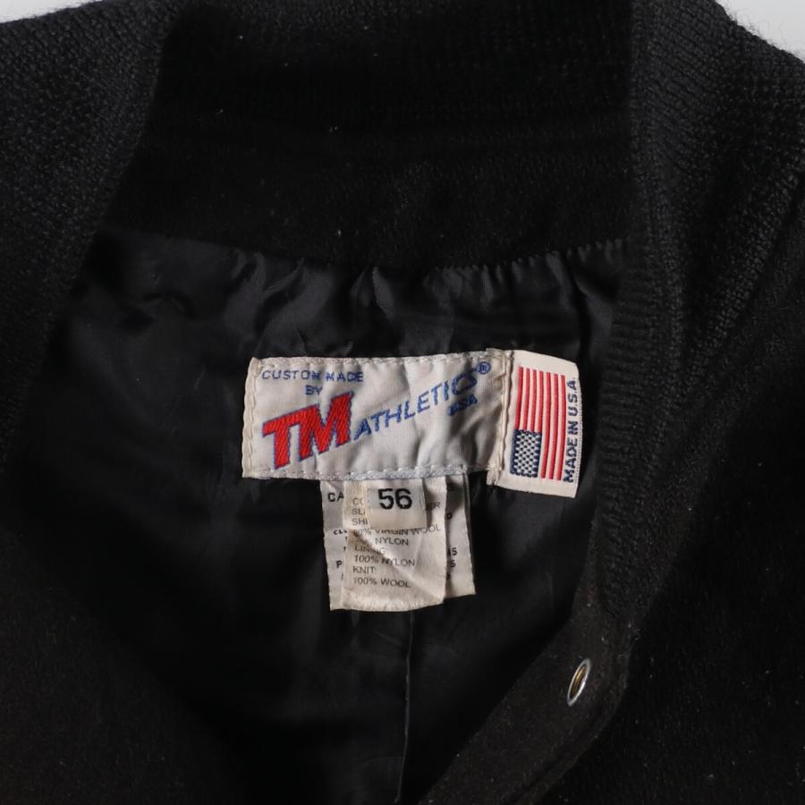 古着 90年代 TM ATHLETICS 袖革ウールスタジャン アワード 古着 90年代 TM ATHLETICS 袖革ウールスタジャン アワード